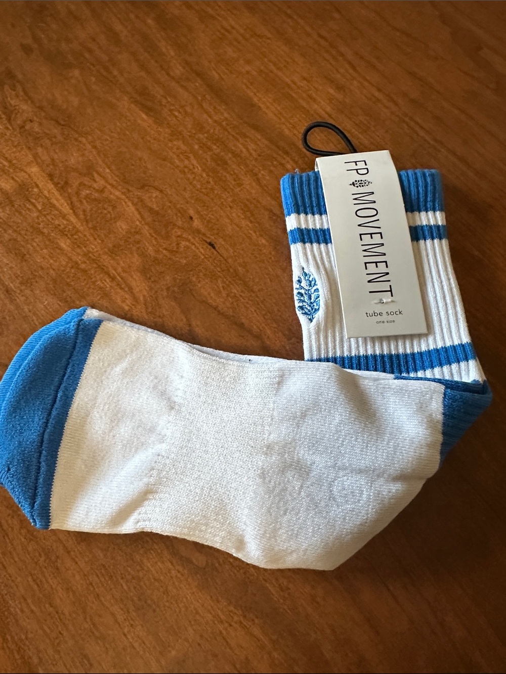 Free People Tube Spring Break Prep Socks - White & Blue NWT